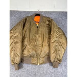 Rothco MA-1 Flyers Bombers Jacket Men Large Full Zip Air Force Reversible